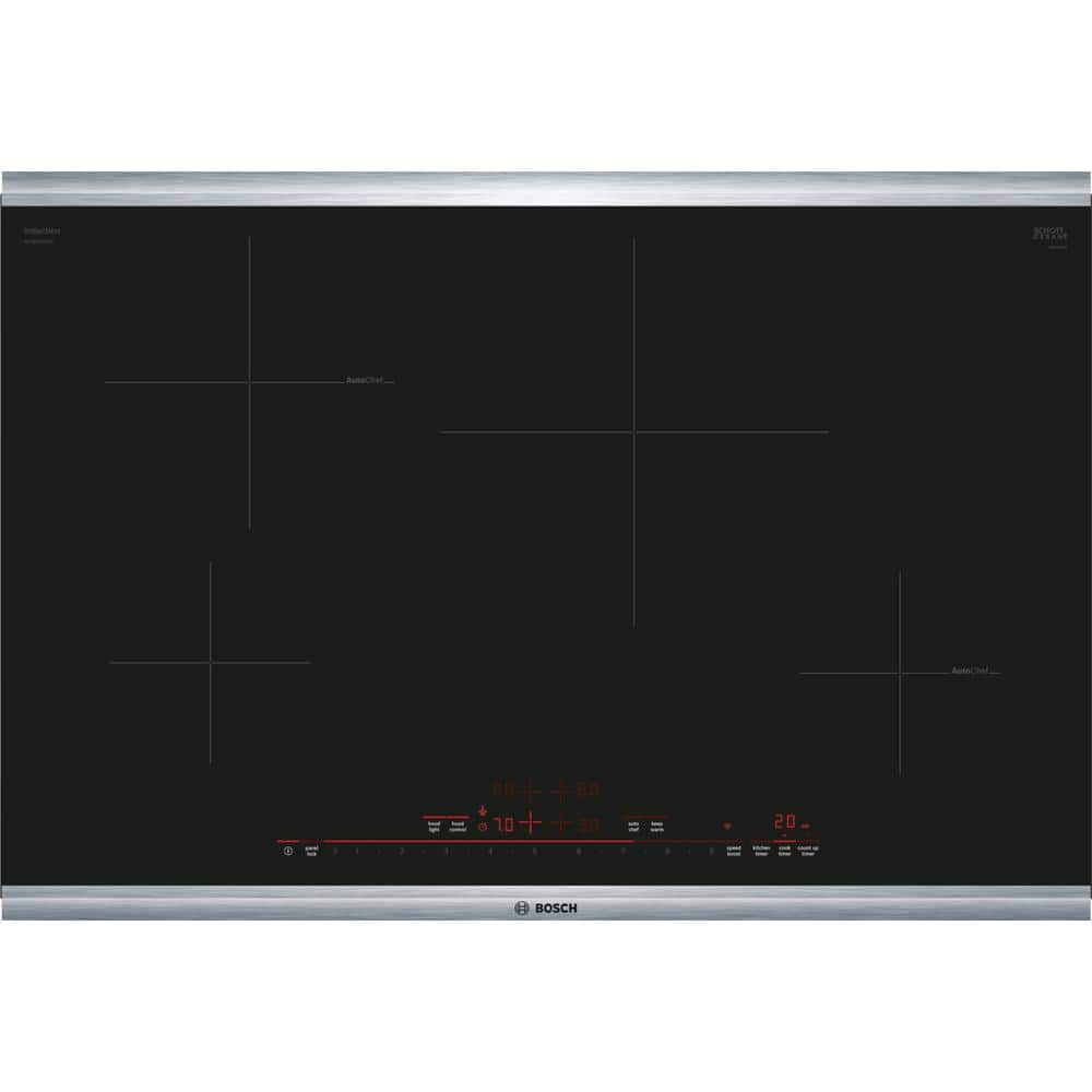 Bosch 800 Series 30 in. Induction Cooktop in Black with Stainless Steel