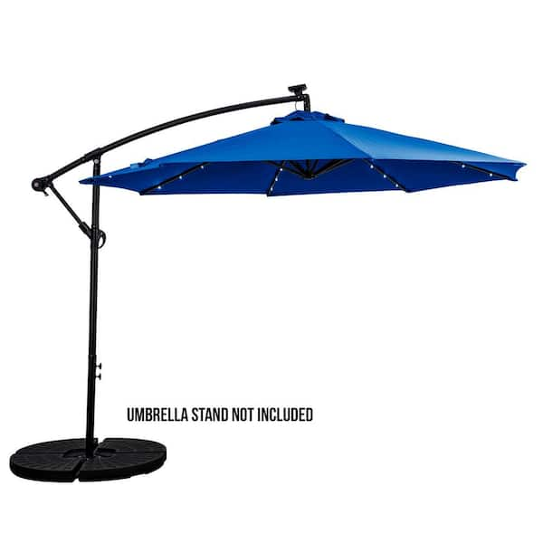 Sun-Ray 10 ft. Cantilever Offset Aluminum Solar Umbrella Cross Base in Royal Blue