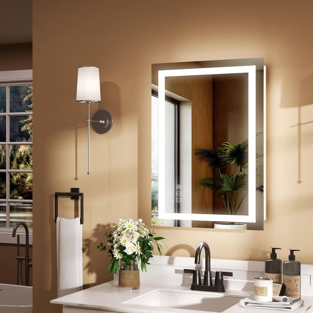 20 in. W x 28 in. H Rectangular Frameless LED Wall Mounted Bathroom Vanity Mirror price history on PriceWatchPro