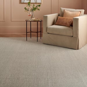 Martha Stewart Light Gray/Ivory 8 ft. x 10 ft. Muted Marle Solid Area Rug