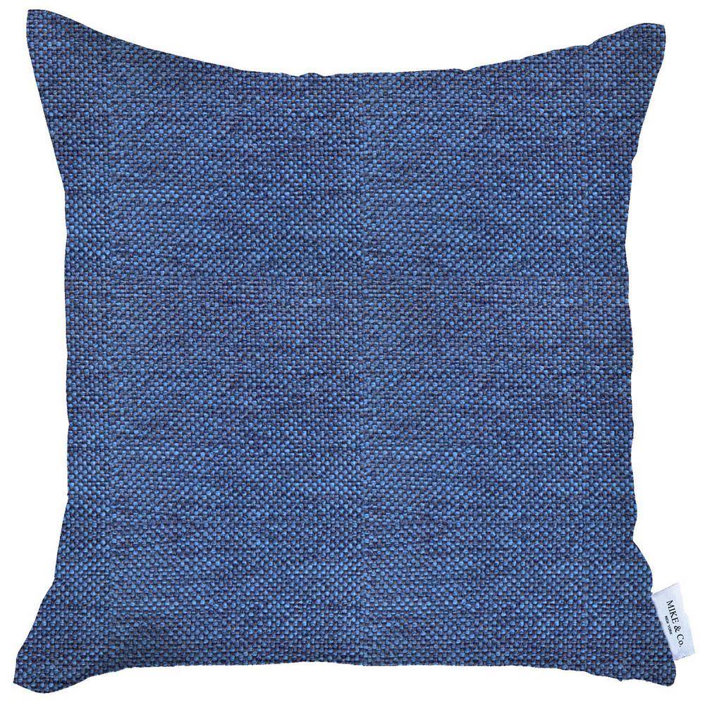 Boho-Chic Blue Jacquard 18" x 18" Throw Pillow Cover