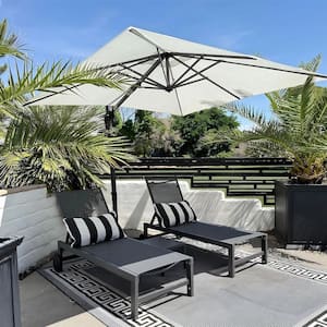 Outdoor Chaise Lounge with Wheels for Patio, Beach, Yard, Pool, Side Table Included