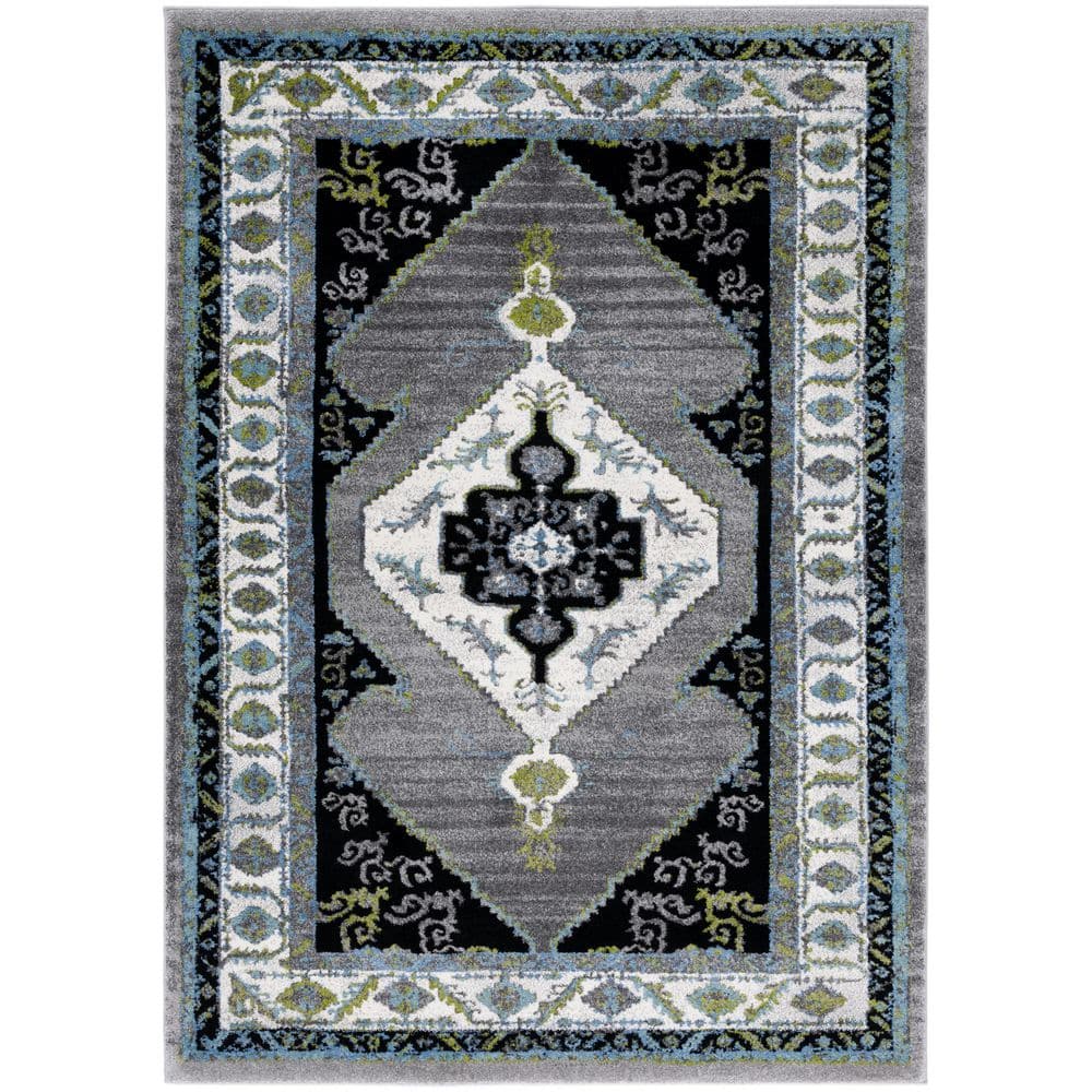 Vintage Hamadan 8 ft. x 10 ft. Gray/Green Abstract Medallion Area Rug price history on PriceWatchPro