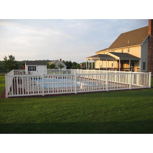 Weatherables 48 in. H x 124 ft. L Captiva White Vinyl Complete Vinyl Pool Fence Project Pack