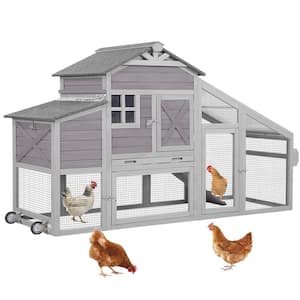 AIR32-D Wooden Chicken Coop with Wheels 17.1sq.ft for 2-3 Chickens - Chicken Coop