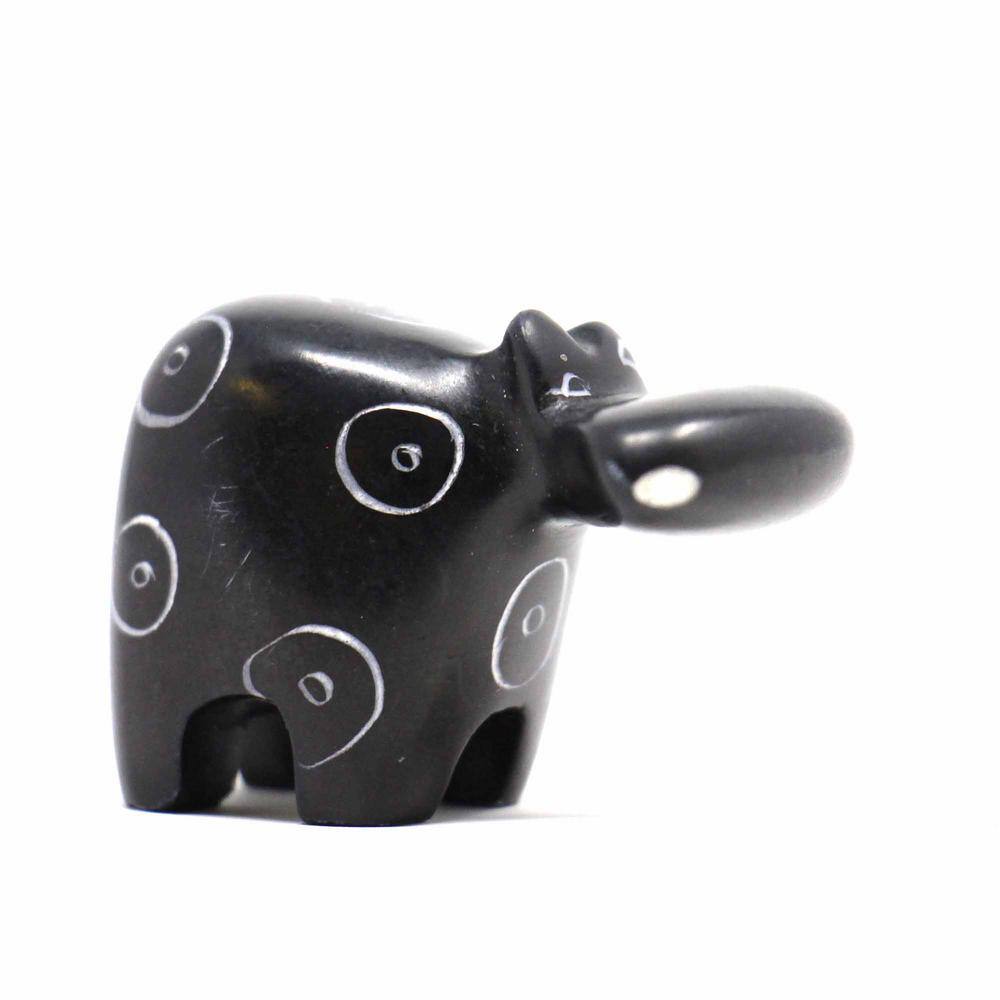 Hand-Painted Multicolor Soapstone Hippo Figurines Set