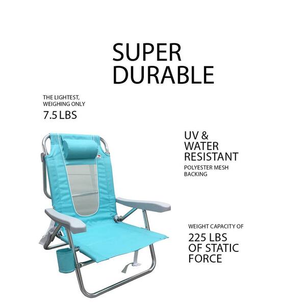 Outdoor Spectator Teal Multi Position Flat Folding Beach Chair 2 Pack 886783006046 The Home Depot