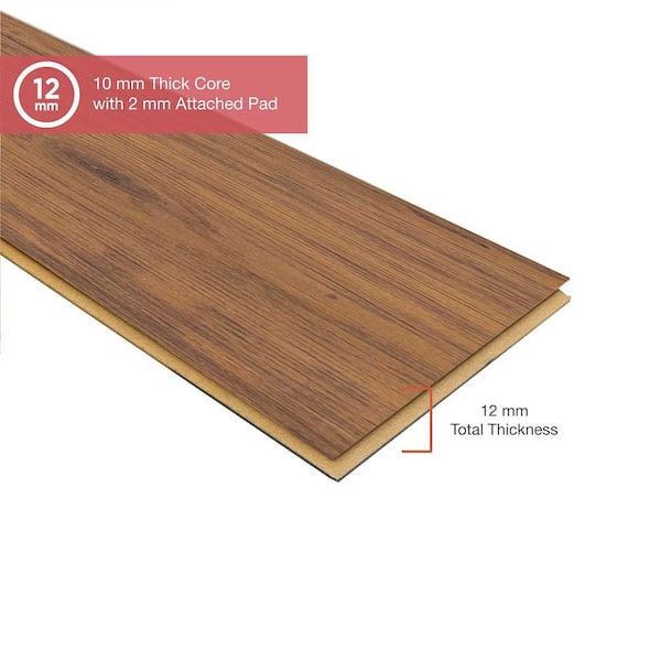 Pergo Outlast+ Hobbs Amber Hickory 12 mm T x 7.4 in. W Waterproof Laminate Wood Flooring (19.63 sq.ft./case)