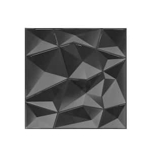 12 in. x12 in. Black Vinyl Peel and Stick Wall Tile for Kitchen Backsplash, 10 Sheets Self Adhesive Tile Sticker