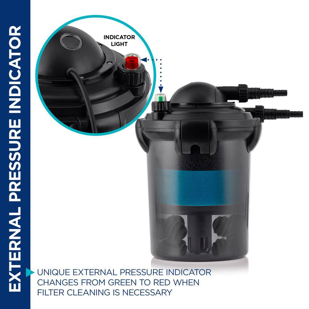 Black 15" Bio-Pure Pressure Pond Filter with Indicator