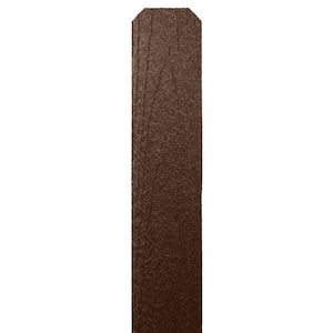 3/8 in. x 5 in. x 5-3/4 ft. Rosewood Wood Grain Embossed Composite Dog Ear Fence Picket