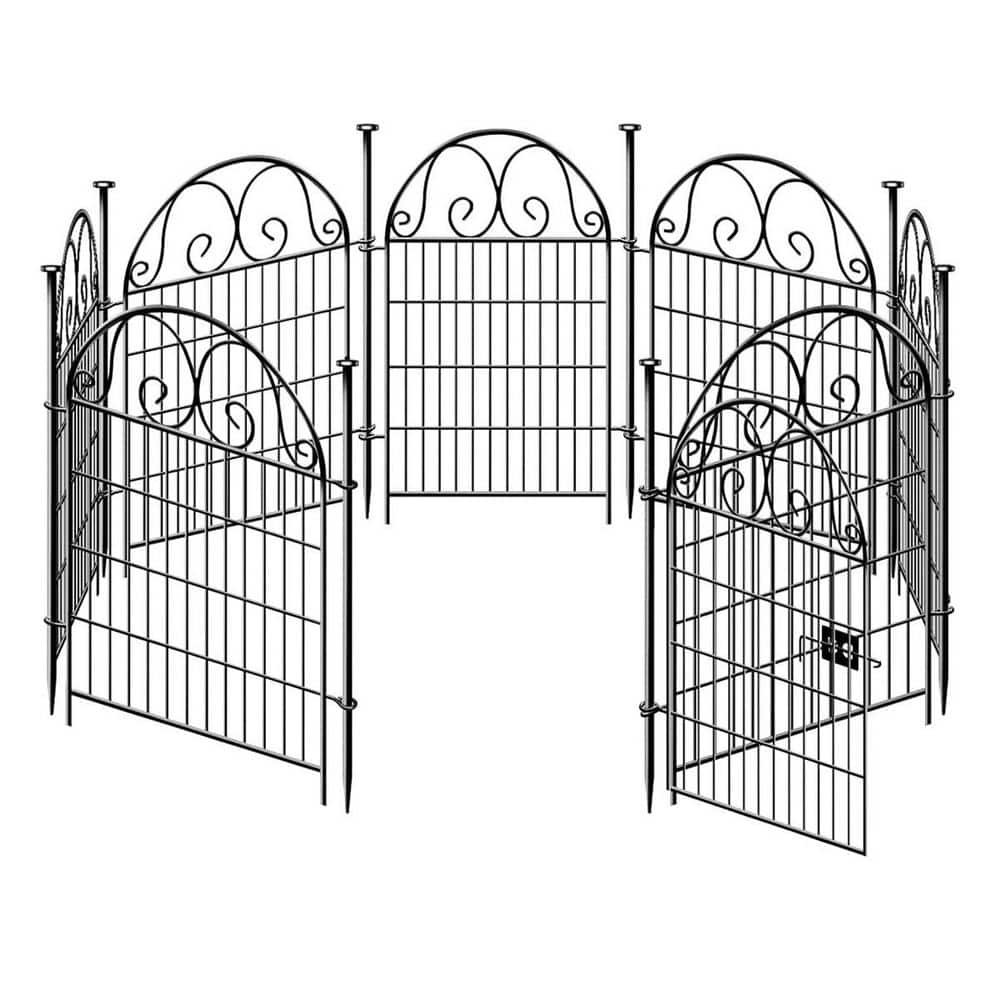40 in. Black Metal Garden Fence with Gate - 8 Panels (27 in. L), 17.5 ft. Total, Reusable Outdoor Defense price history on PriceWatchPro