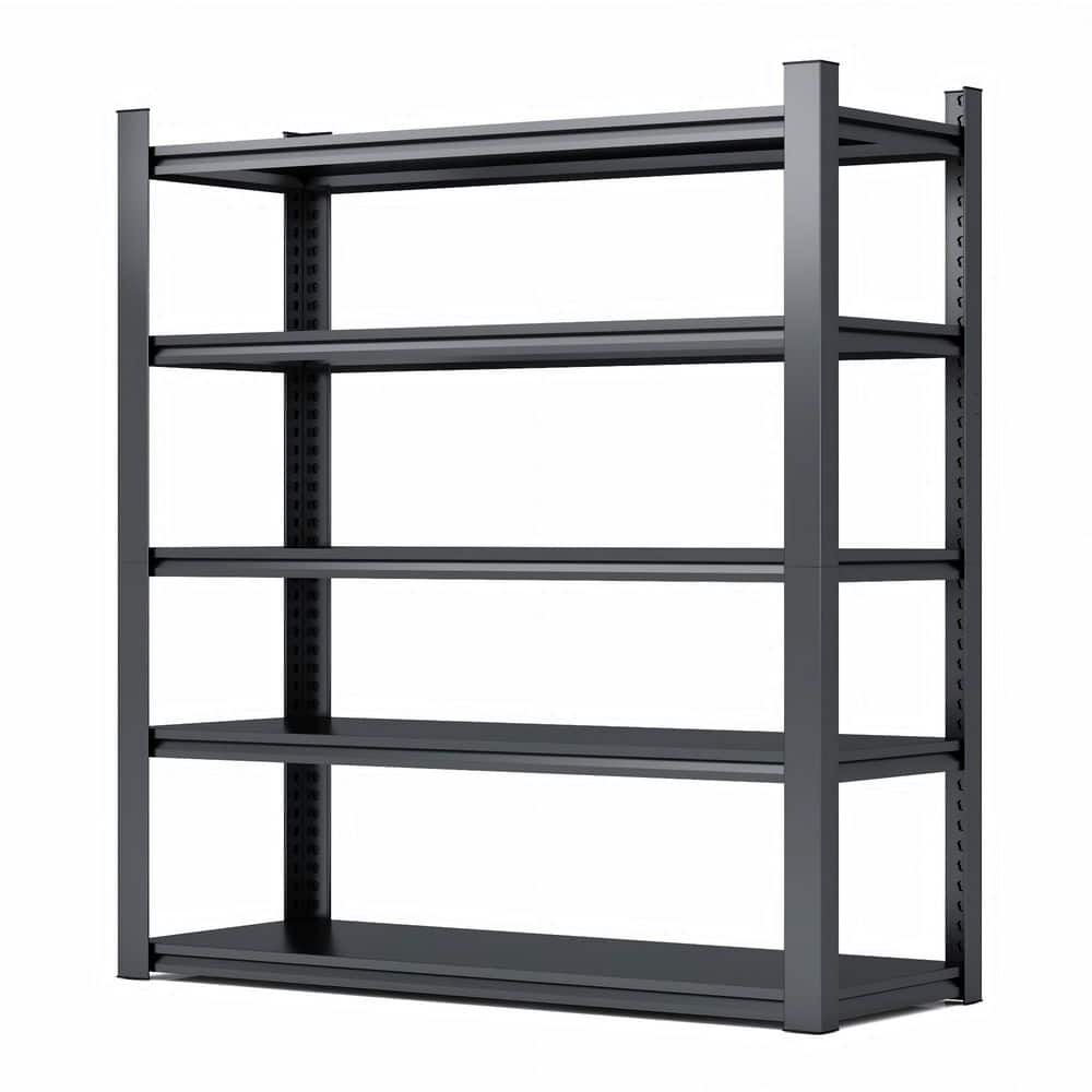 Huluwat 5-Tier Heavy Duty Steel Adjustable Garage Storage Shelving Unit in Black (47 in. W x 72 in. H x 23.6 in. D) S-P234404 - The Home Depot