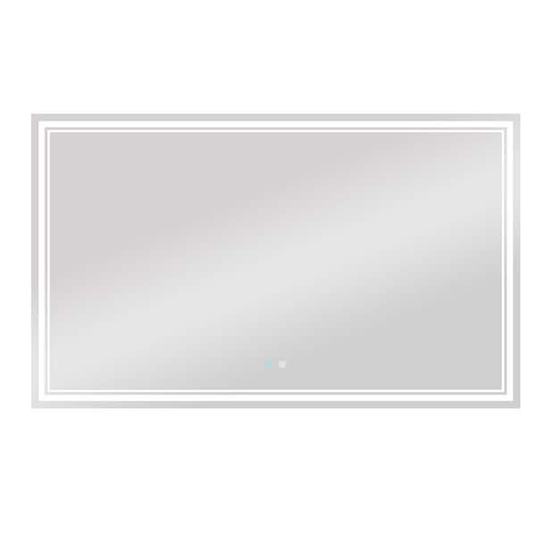 Boosicavelly 59 in. W x 35.5 in. H Rectangular Glass Frameless LED Wall Mounted Bathroom Vanity Mirror in Natural