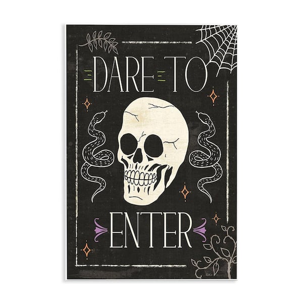 Stupell Industries Dare To Enter Phrase by Veronique Charron 1 Piece Unframed Graphic Print Typography Poster Art Print 19 in. x 13 in.