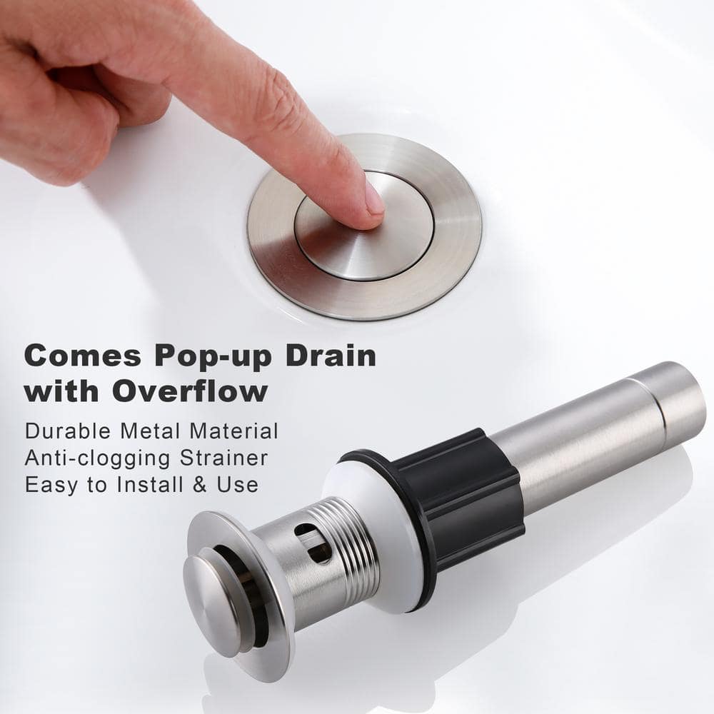 Brushed Nickel 8-Inch Widespread Double Handle Bathroom Faucet