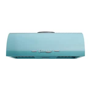 Classic Retro 24 in. 500 CFM Ducted Under Cabinet Range Hood with LED Lighting in Ocean Mist Turquoise