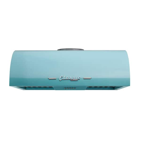 Unique Appliances Classic Retro 24 in. 500 CFM Ducted Under Cabinet Range Hood with LED Lighting in Ocean Mist Turquoise