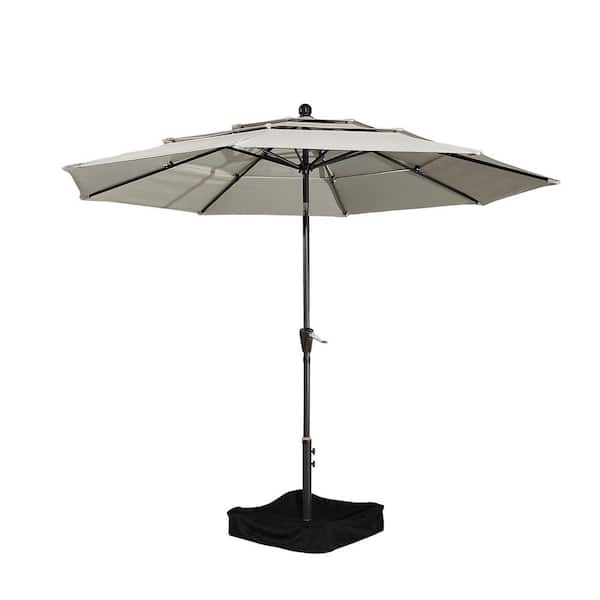 Boyel Living 10 ft. Aluminum Patio Market Umbrella Features UV Resistant with Double Airvent Beige