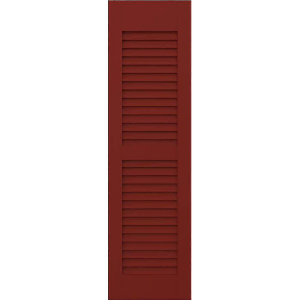Americraft 15 in. W x 62 in. H 2-Equal Louver Exterior Real Wood Shutters Pair in Pepper Red price history on PriceWatchPro