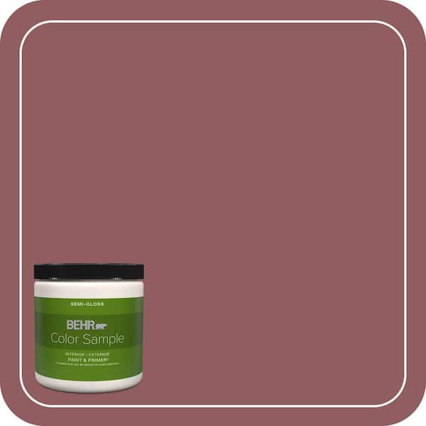 BEHR PREMIUM PLUS 8 oz. #S130-6 Spiced Potpourri Semi-Gloss Interior/Exterior Paint & Primer Color Sample