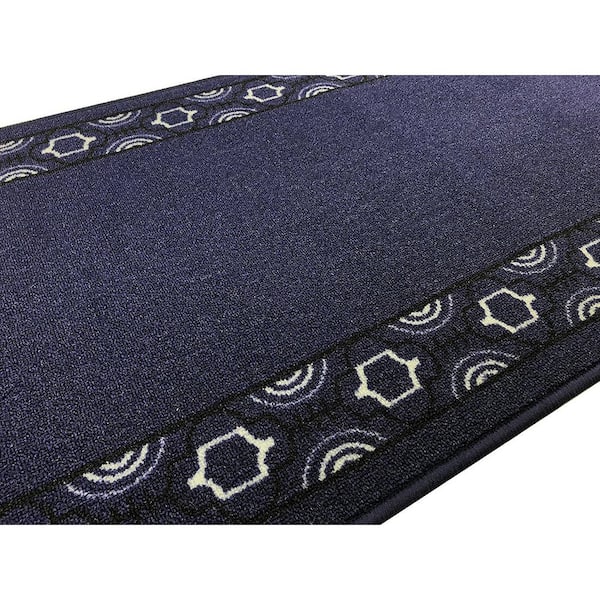 Custom Sized Carpet Runner Rug Navy Blue Color Rubber Backed Non Slip –  Custom Size Runners