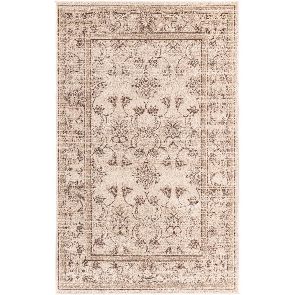 Unique Loom La Jolla Botanica Ivory 5' 0 x 8' 0 Area Rug 3114686 - The ...