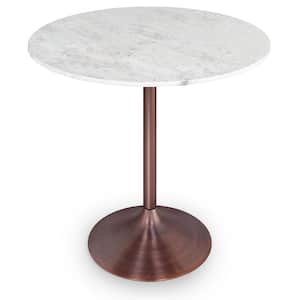 Osborne 36 in. x 36 in. Round Contemporary Dining Table in White/Copper