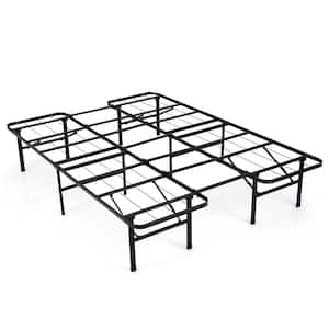 Black Full Folding Metal Platform Bed Frame 13 Inch Mattress Foundation 660 LBS