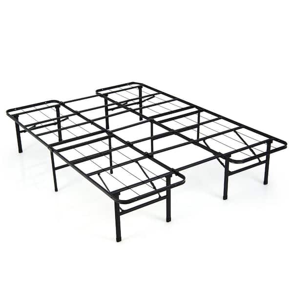 Costway Black Full Folding Metal Platform Bed Frame 13 Inch Mattress Foundation 660 LBS