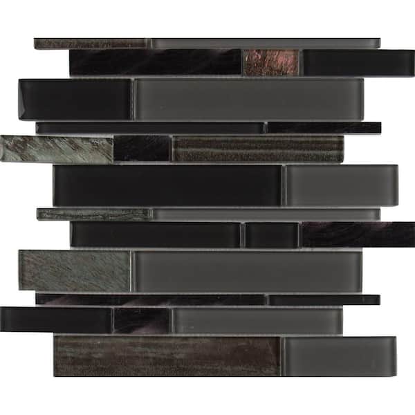MSI Metallica Interlocking 12 in. x 12 in. x 6 mm Glass Metal Mesh-Mounted Mosaic Tile (1 sq. ft.)