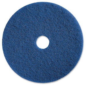 20 in. Medium-Duty Blue Scrubbing Floor Pad (5 per Carton)