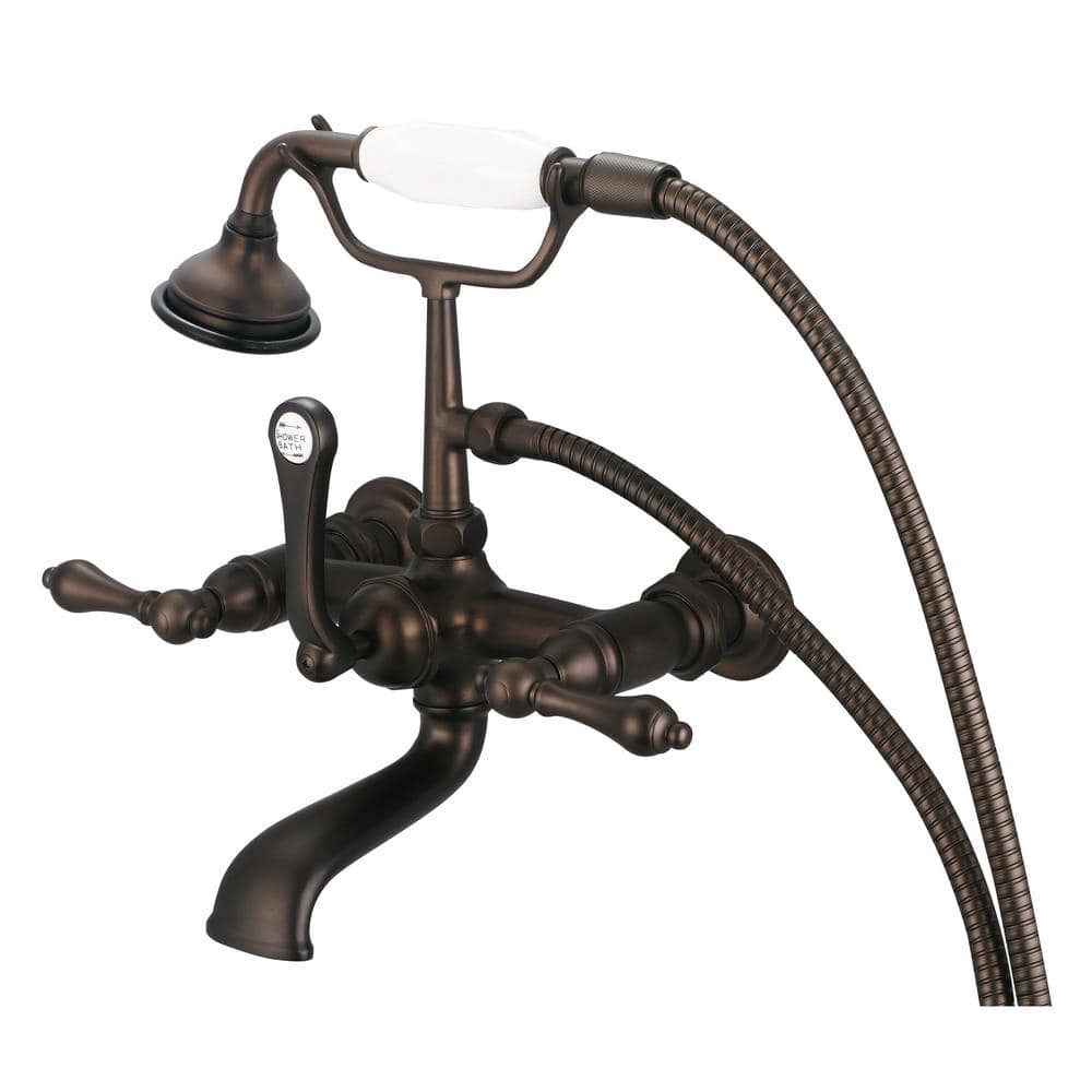 3-Handle Vintage Claw Foot Tub Faucet with Handshower and Lever Handles in Oil Rubbed Bronze price history on PriceWatchPro
