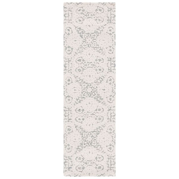 Metro 2 ft. x 10 ft. Ivory/Gray Ogee Runner Rug