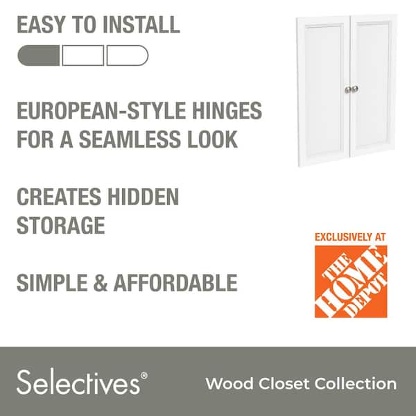 Selectives 23.50 in. W White Decorative Panel Doors For Wood Closet System
