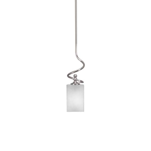 Unbranded Royale 100 W 1-Light Brushed Nickel Standard Mini Pendant Light with Glass Shade