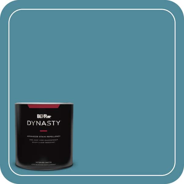 BEHR DYNASTY 1 qt. #S460-5 Blue Square One-Coat Hide Matte Interior Stain-Blocking Paint and Primer