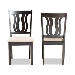 Baxton Studio Fenton Dark Brown Solid Wood Dining Chair Set of 2