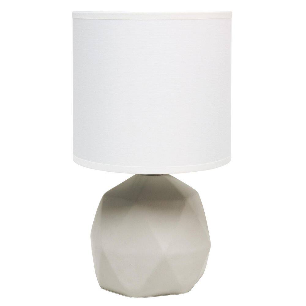 10.62 Geometric Concrete Table Lamp, White Shade, Mini Accent for Bedroom or Living Room price history on PriceWatchPro