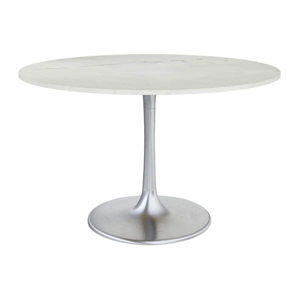 ZUO Gotham 47.2 in. Round White Marble Top with MDF Frame Dining Table ...