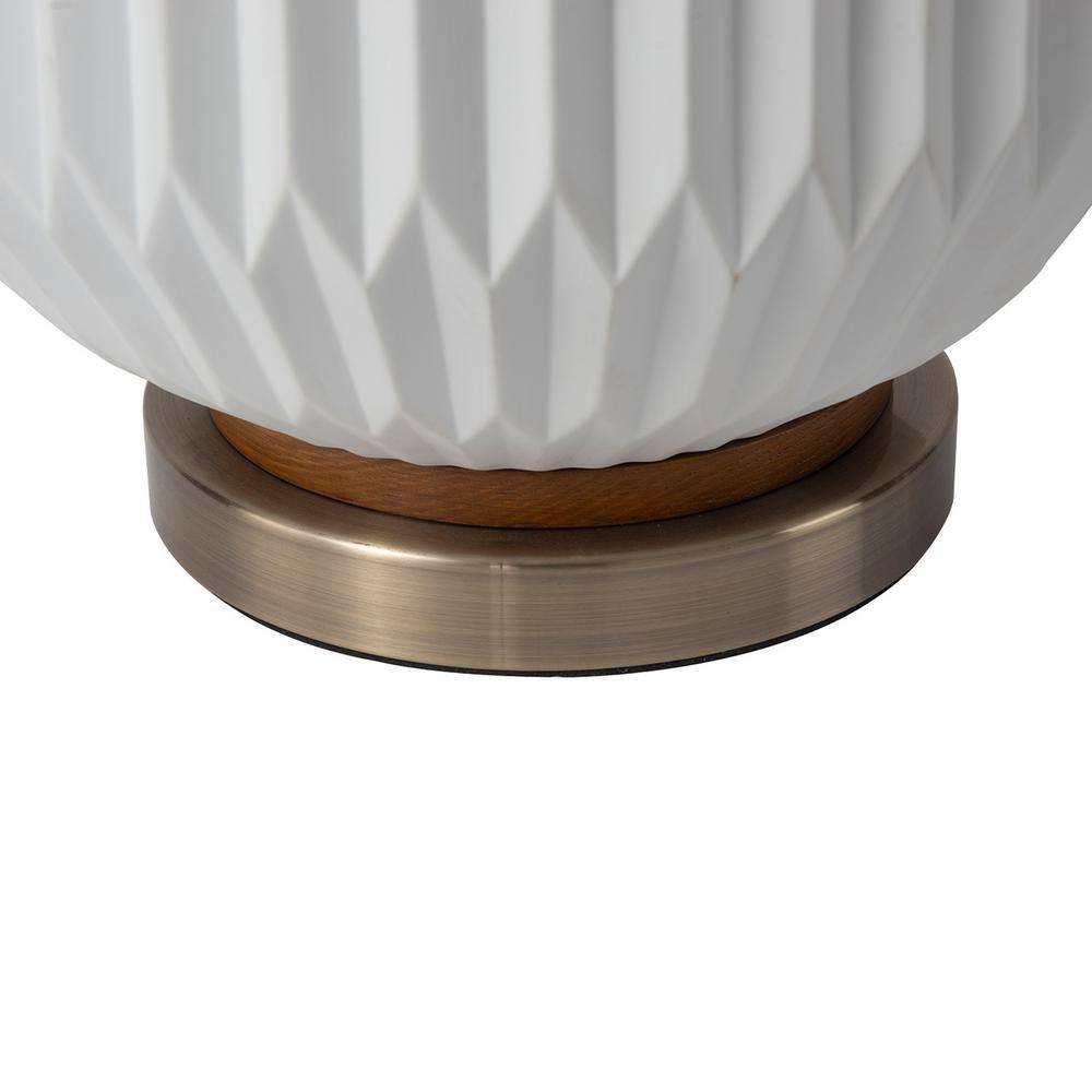 Moraga 24" Bone Porcelain and Walnut Table Lamp