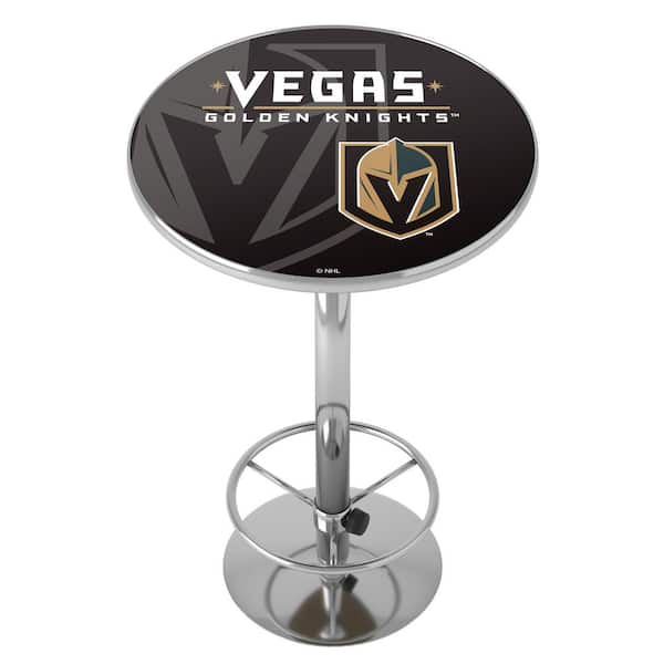 Unbranded Vegas Golden Knights Watermark White 42 in. Bar Table