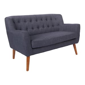 Mill Lane 51 in. Navy Polyester 2-Seat Loveseat with Removable Cushions