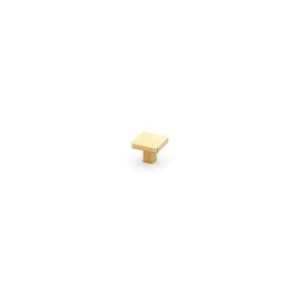 SIMPLY WOODMARK PRO Shaker Partial Overlay 1.125 in. W x 0.9375 in. D x 1.125 in. H Tempo Knob in Modern Brushed Gold