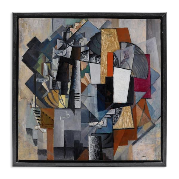 Stupell Industries Classical Abstract Collage by one1000paintings Black Floater Frame Abstract Graphic Art Print 18 in. x 18 in.