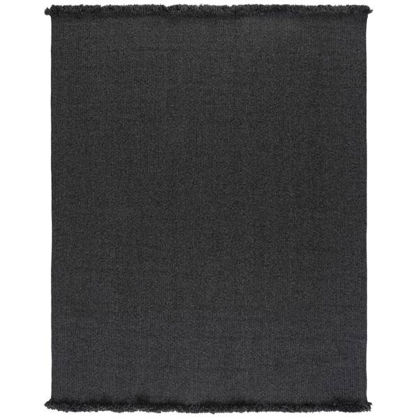 Braided 9 ft. x 12 ft. Charcoal Te ft. xtured Washable Area Rug
