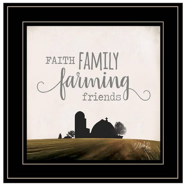 HomeRoots Charlie Faith Family Farming Friends 1-Piece Framed Wall Art 15 in. x 15 in.