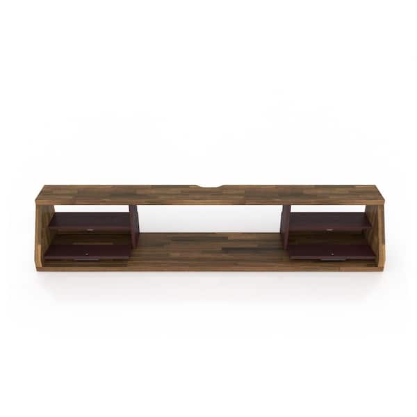 DuPour 63 in. Light Hickory Floating TV Stand Fits TV's up to 70 in.