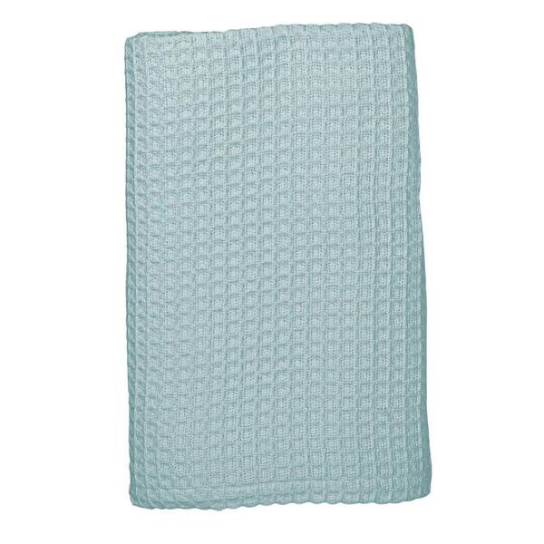 The Company Store Organic Pale Blue Cotton Full Knitted Blanket