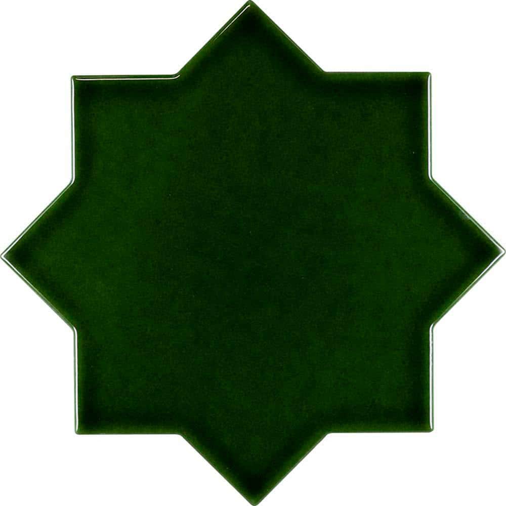 Siena 5.35'' Dark Green Glossy Ceramic Star Tile